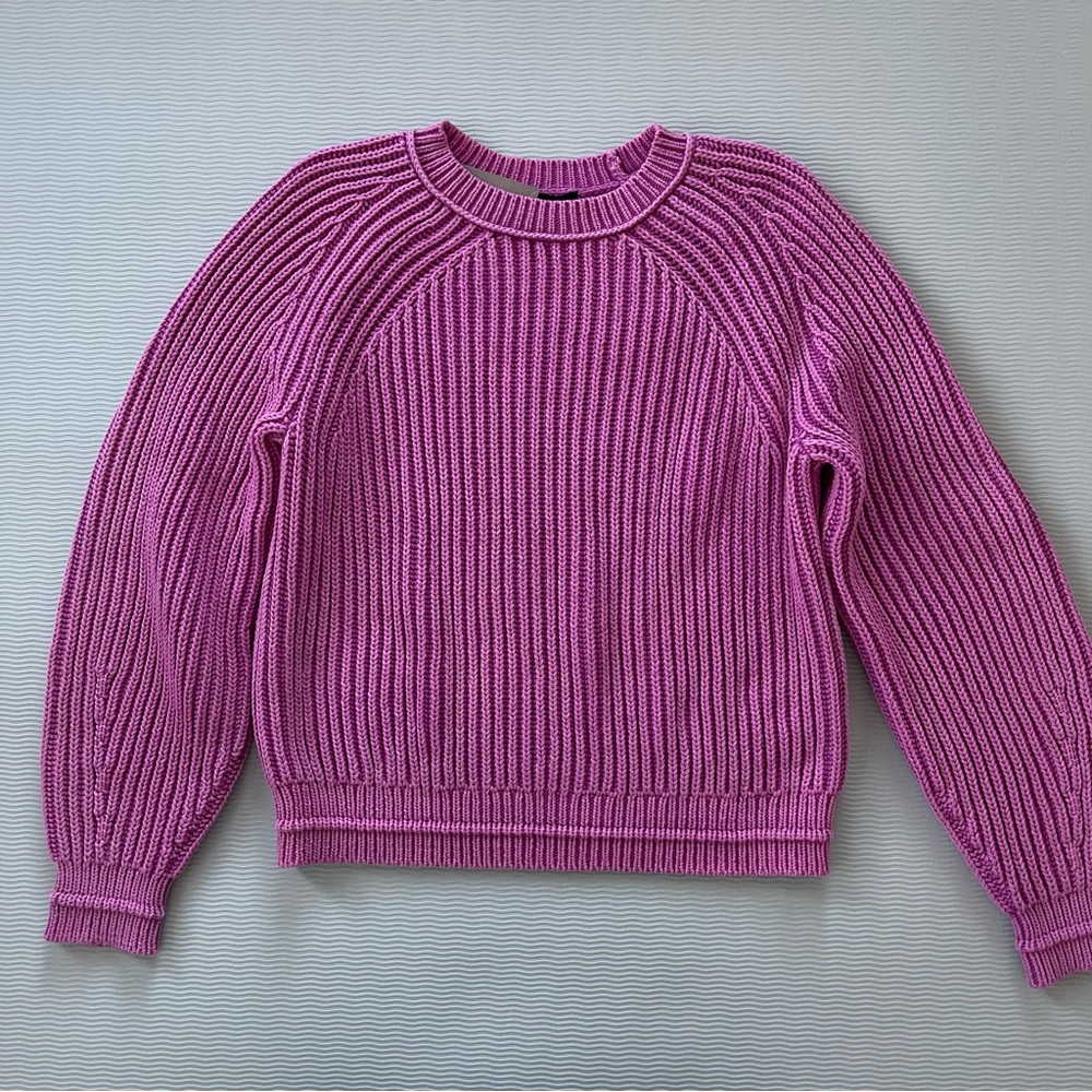 NWT J. Crew Garment Washed Crewneck Ribbed Sweater Sz M